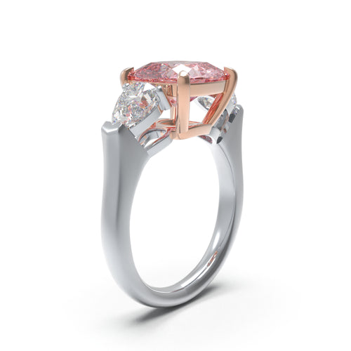 Blush Horizon 2.80CT Lab-Grown Pink Diamond Three-Stone Engagement Ring