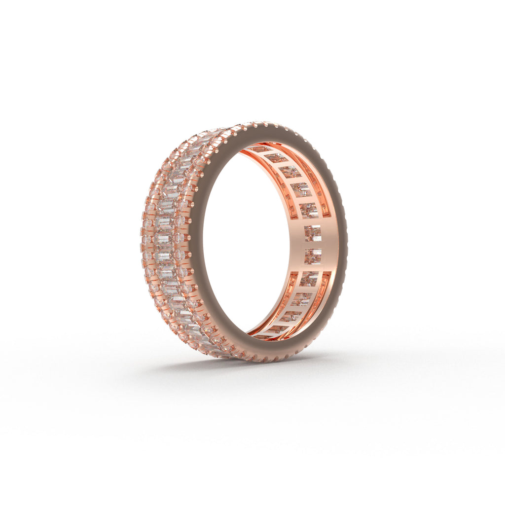 Rose Eternal Colonnade 3CT Three-Row Lab-Grown Diamond Eternity Ring