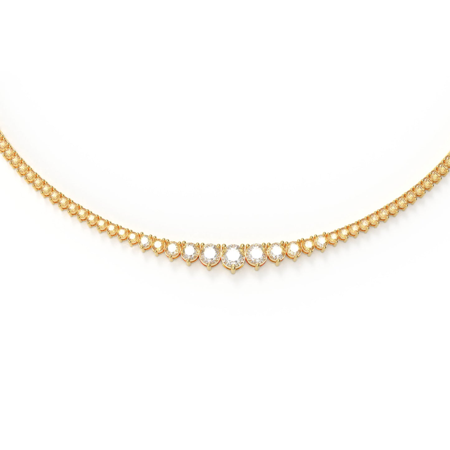 Lab-Grown Diamond Necklace, 8ct/10ct D-E Color VVS1-VVS2, 10K/14K Yellow Gold, 16 Inch Anniversary & Wedding Gift for Women
