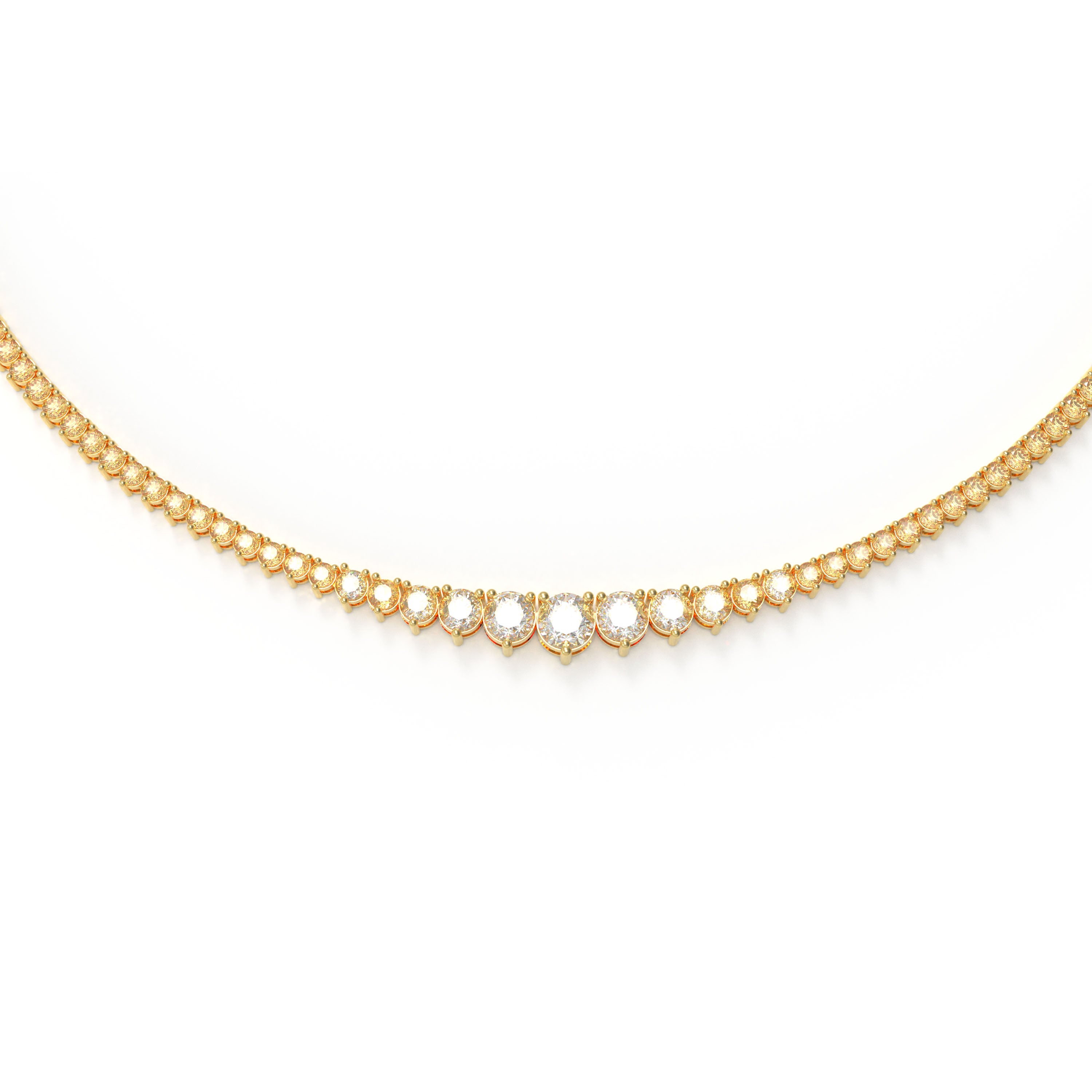 Lab-Grown Diamond Necklace, 8ct/10ct D-E Color VVS1-VVS2, 10K/14K Yellow Gold, 16 Inch Anniversary & Wedding Gift for Women