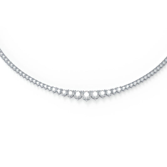 Ophelia Eternity Lab-Grown Diamond Necklace, 8ct/10ct D-E Color VVS1-VVS2, 10K/14K White Gold or 950 Platinum, 16 Inch, Anniversary/Wedding Gift for Women