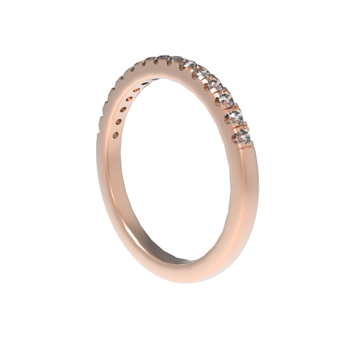 ELVORIQUE Éternelle Rose Gold Lab-Grown Diamond Half Eternity Band