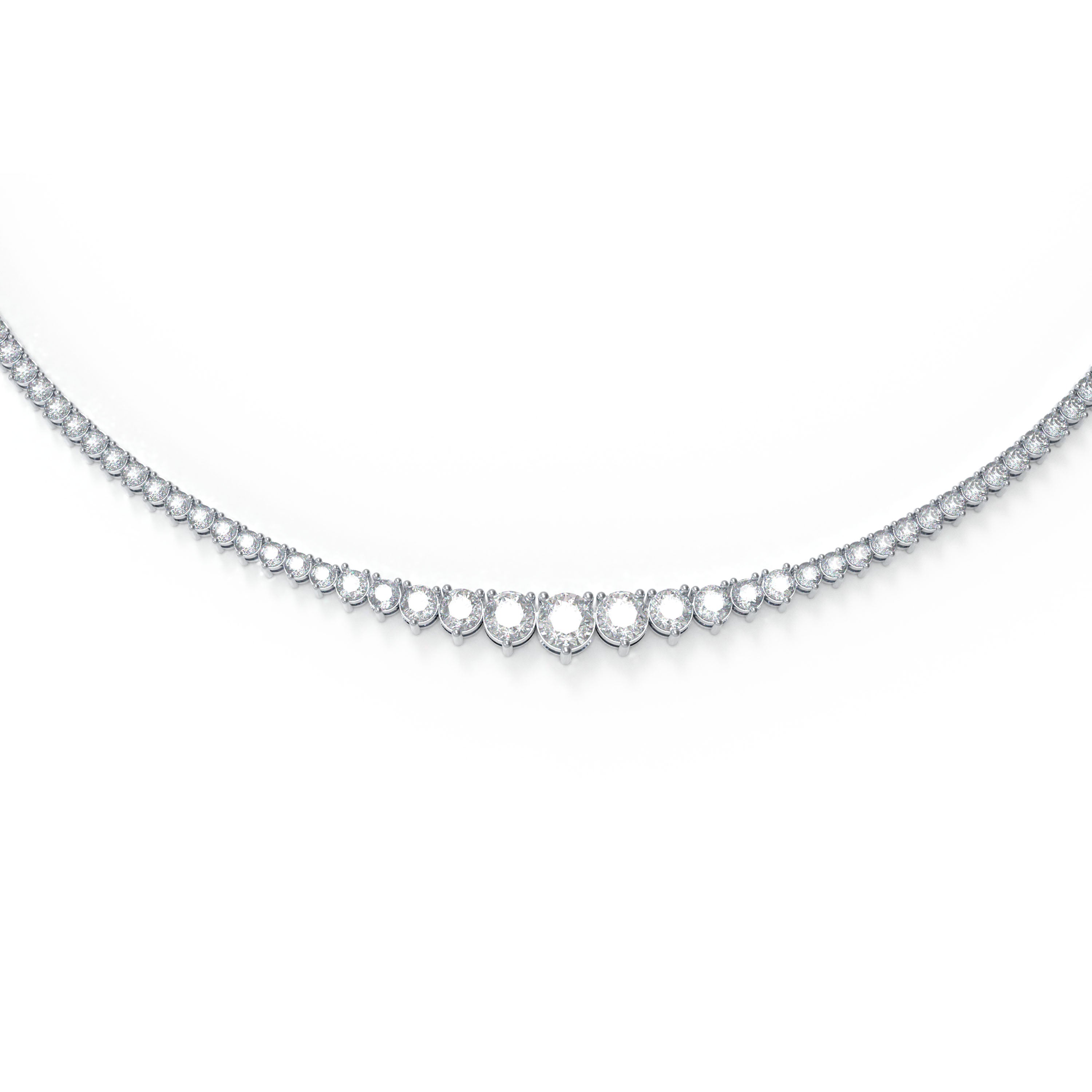 925 Sterling Silver Moissanite Necklace, Handmade Luxury Tennis Necklace for Women