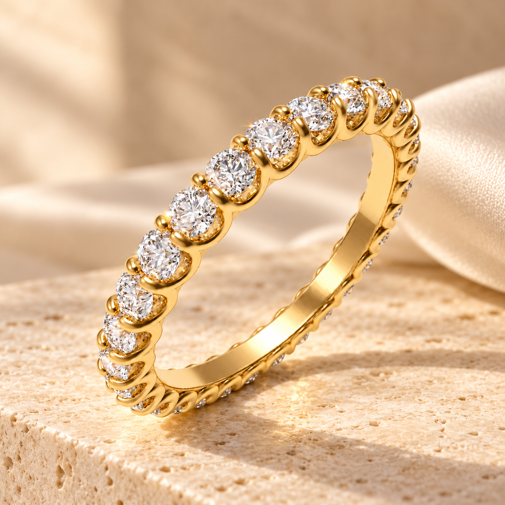 Golden Orbit 1 CTW Lab-Grown Diamond Full Eternity Ring in Yellow Gold