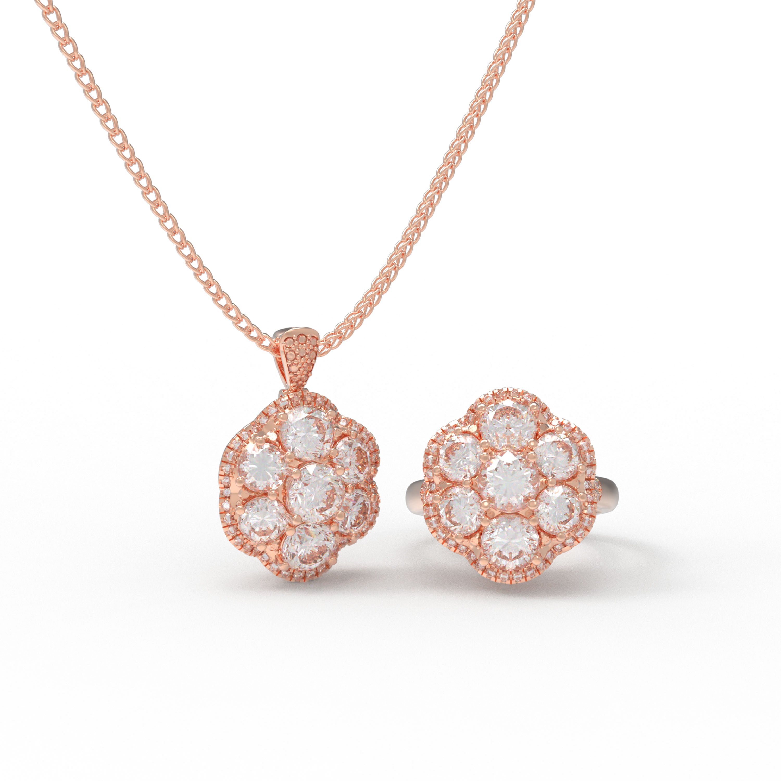 2-in-1 Lab-Grown Diamond Convertible Necklace & Ring in Rose Gold