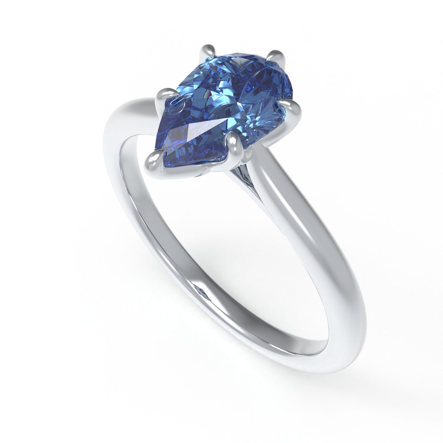 2ct Lab-Grown Lab-grown sapphire Gemstone Ring 10K/14K White Gold & 950 Platinum | Anniversary Engagement Wedding Gift