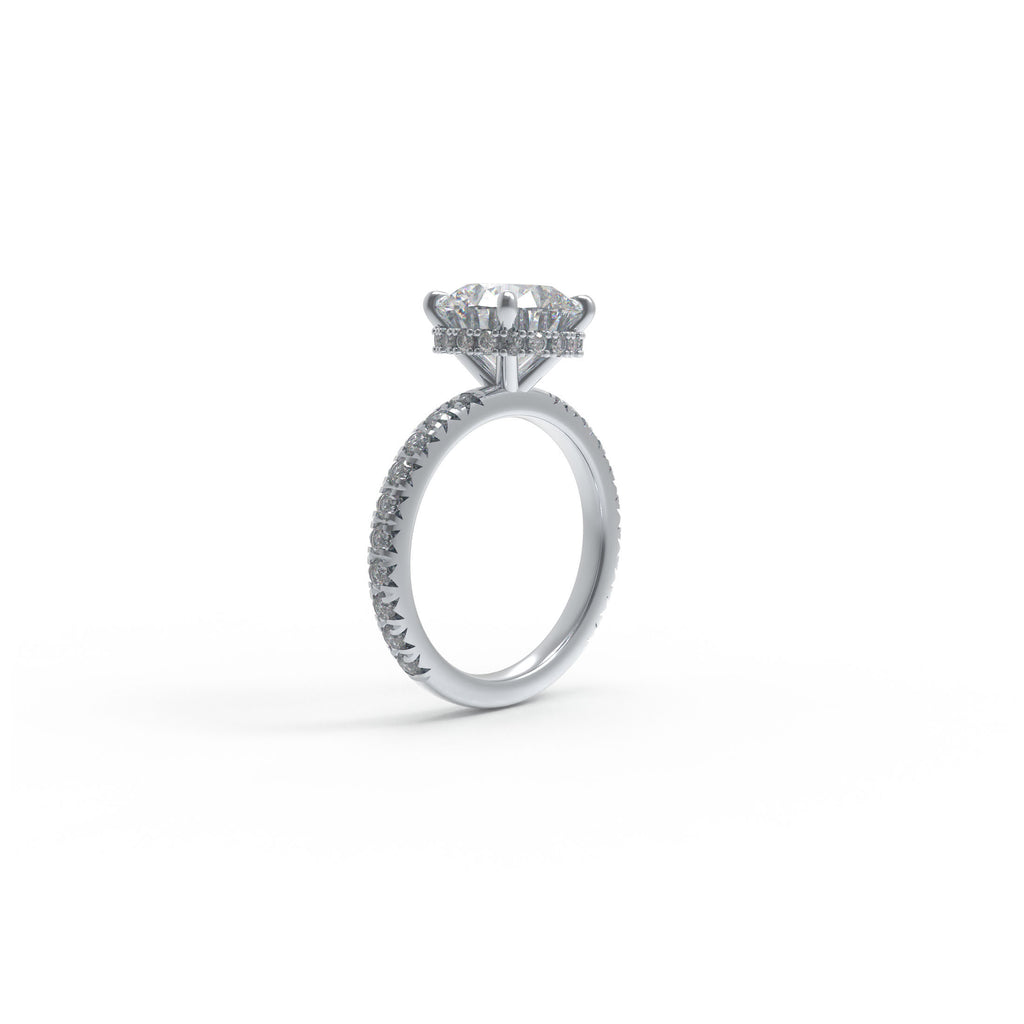 Eternal Crown Platinum Hidden Halo Engagement Ring（D-VVS2）