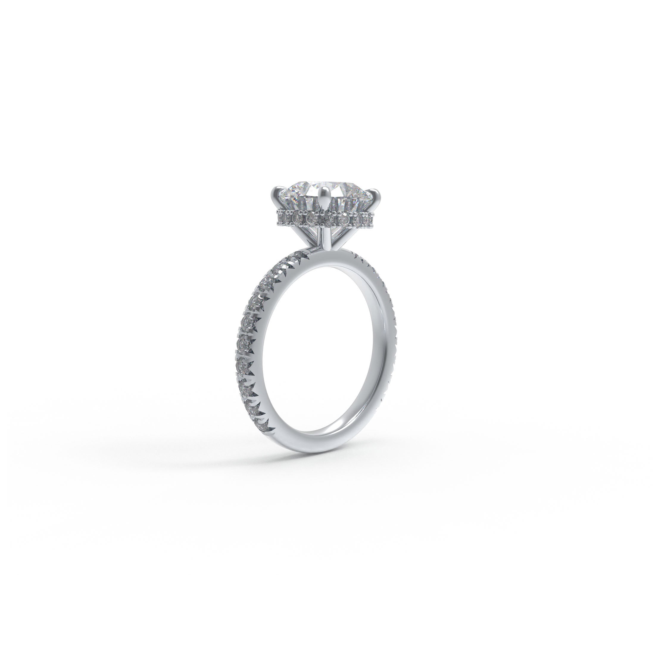 Eternal Crown Platinum Hidden Halo Engagement Ring（D-VVS2）