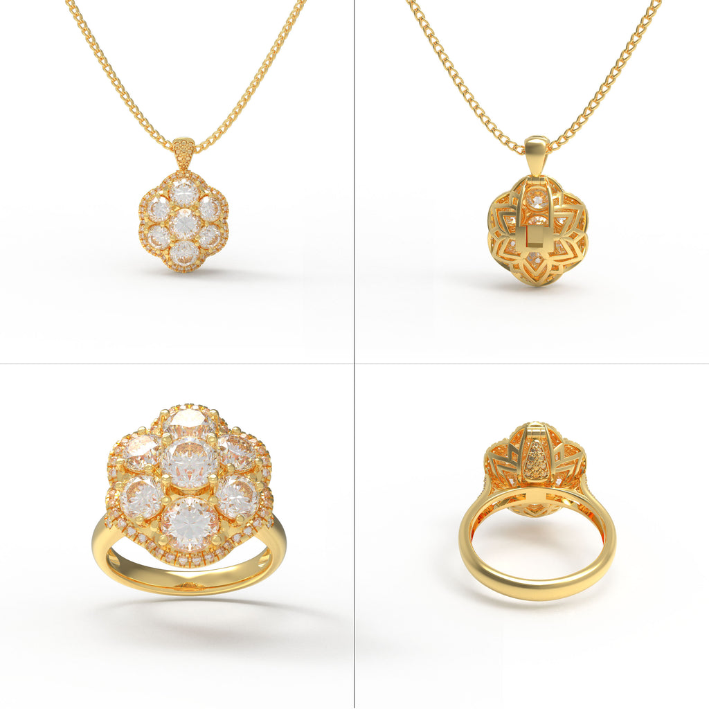 Bloom in Motion Lab-Grown Diamond Convertible Flower Ring & Pendant in 10K/14K Gold