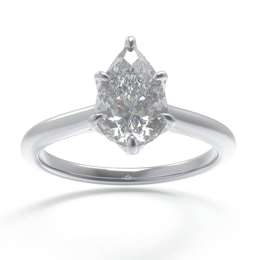 Luminous Dewdrop 2CT Pear-Cut Lab-Grown Diamond Solitaire Ring