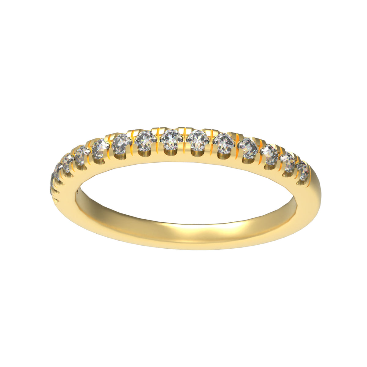 Yellow Gold Lab-Grown Diamond Half Eternity Ring | ELVORIQUE