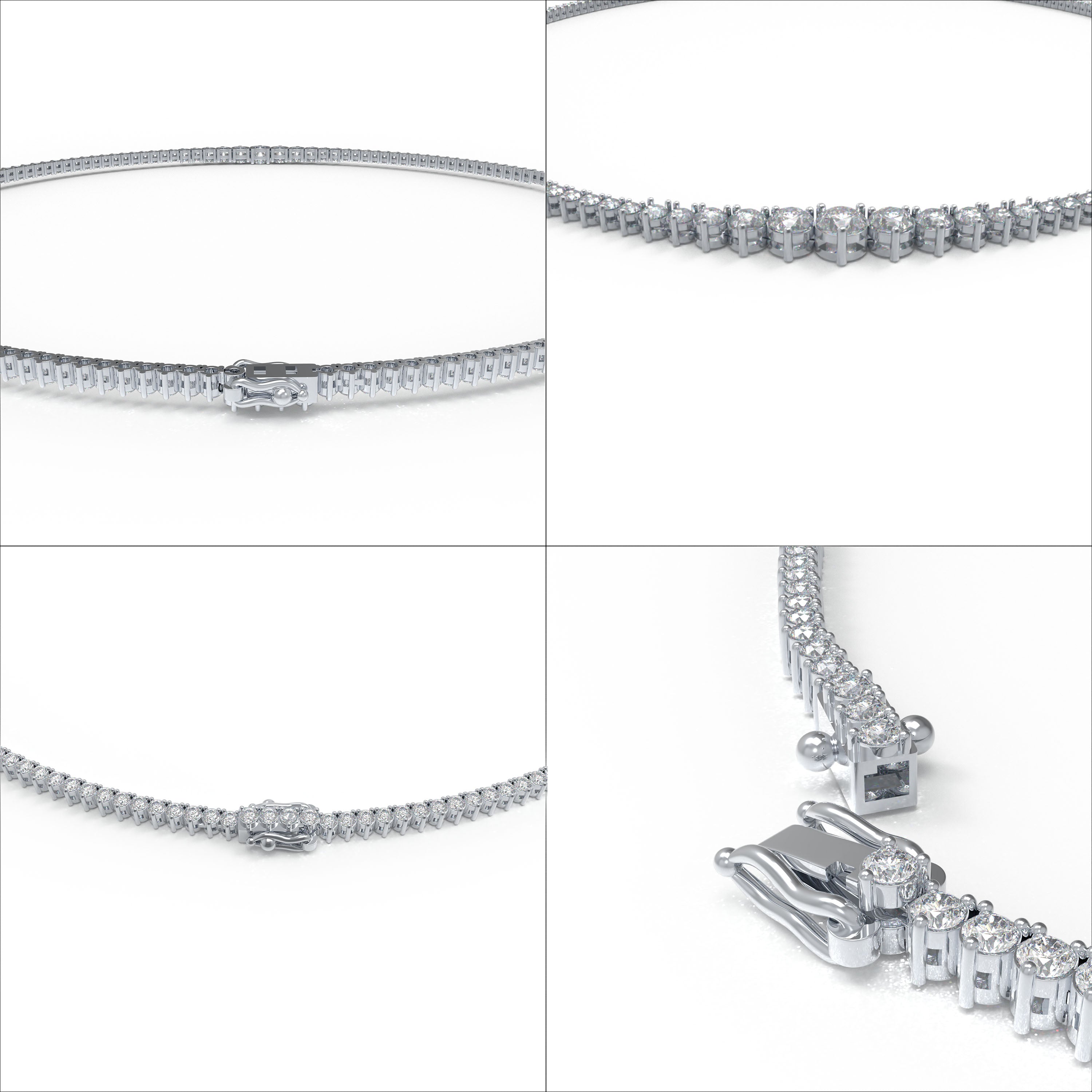 Cascade of Light Graduated Moissanite Necklace in Sterling Silver