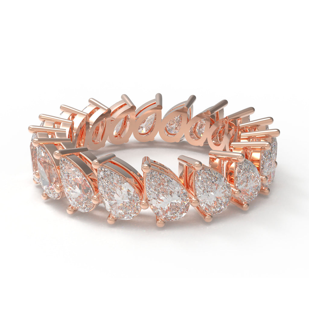 Drops of Eternity 3 CTW Pear Lab-Grown Diamond Full Eternity Band in Rose Gold