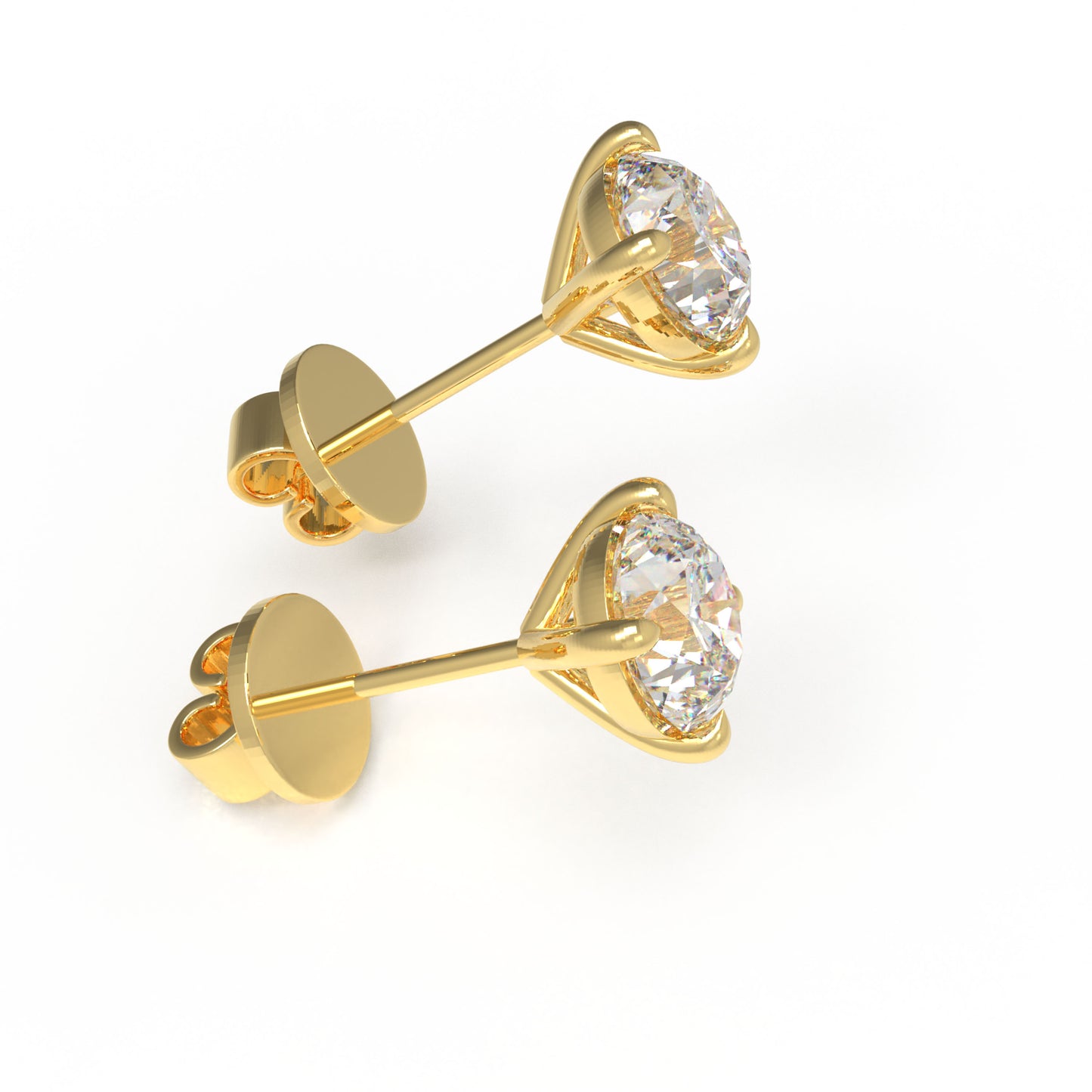 Lab-Grown Diamond Stud Earrings for Women, 0.5ct/1ct D-E VVS1-VVS2, 10K/14K Yellow Gold, Gift for Her