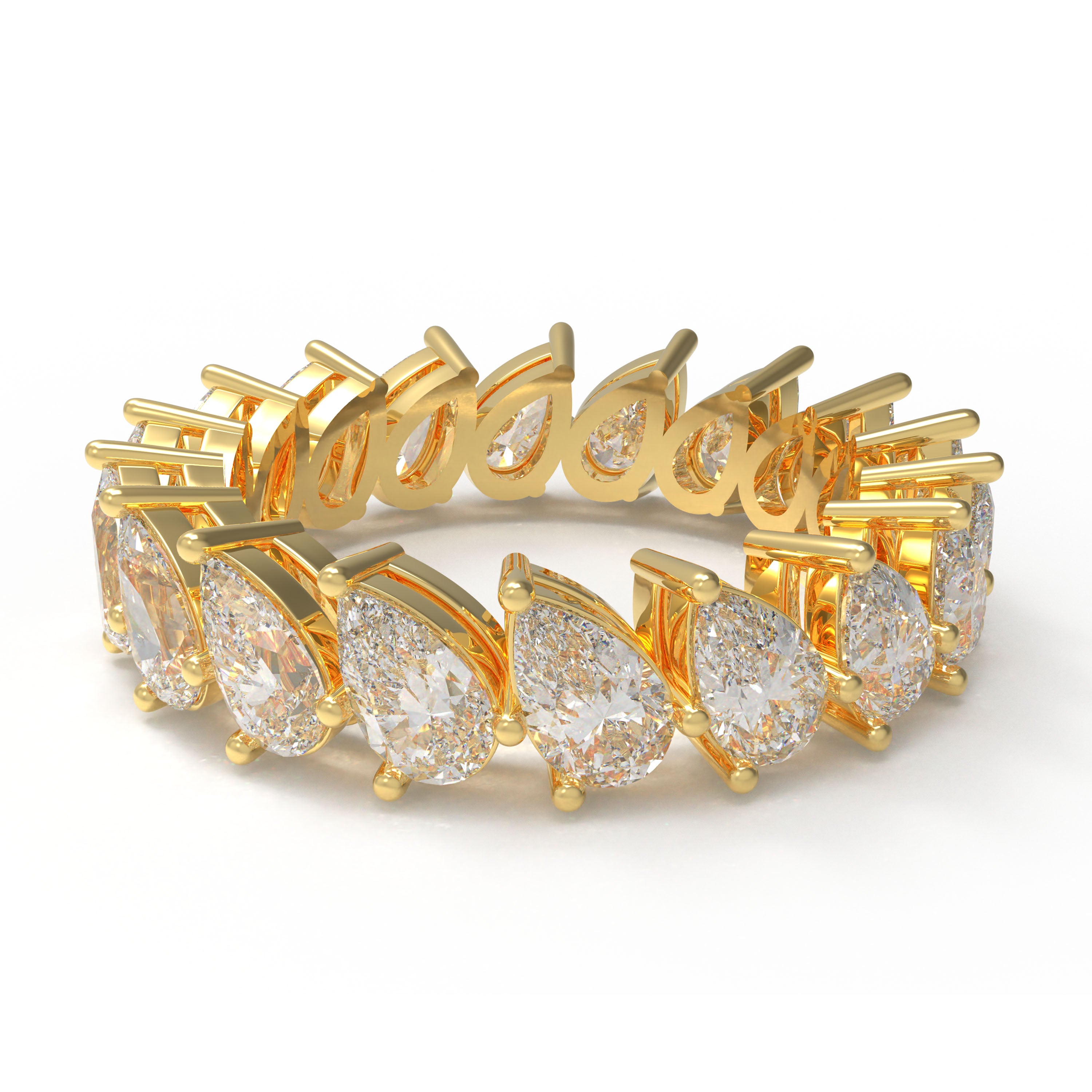 Drops of Eternity 3 CTW Pear Lab-Grown Diamond Full Eternity Band in Yellow Gold