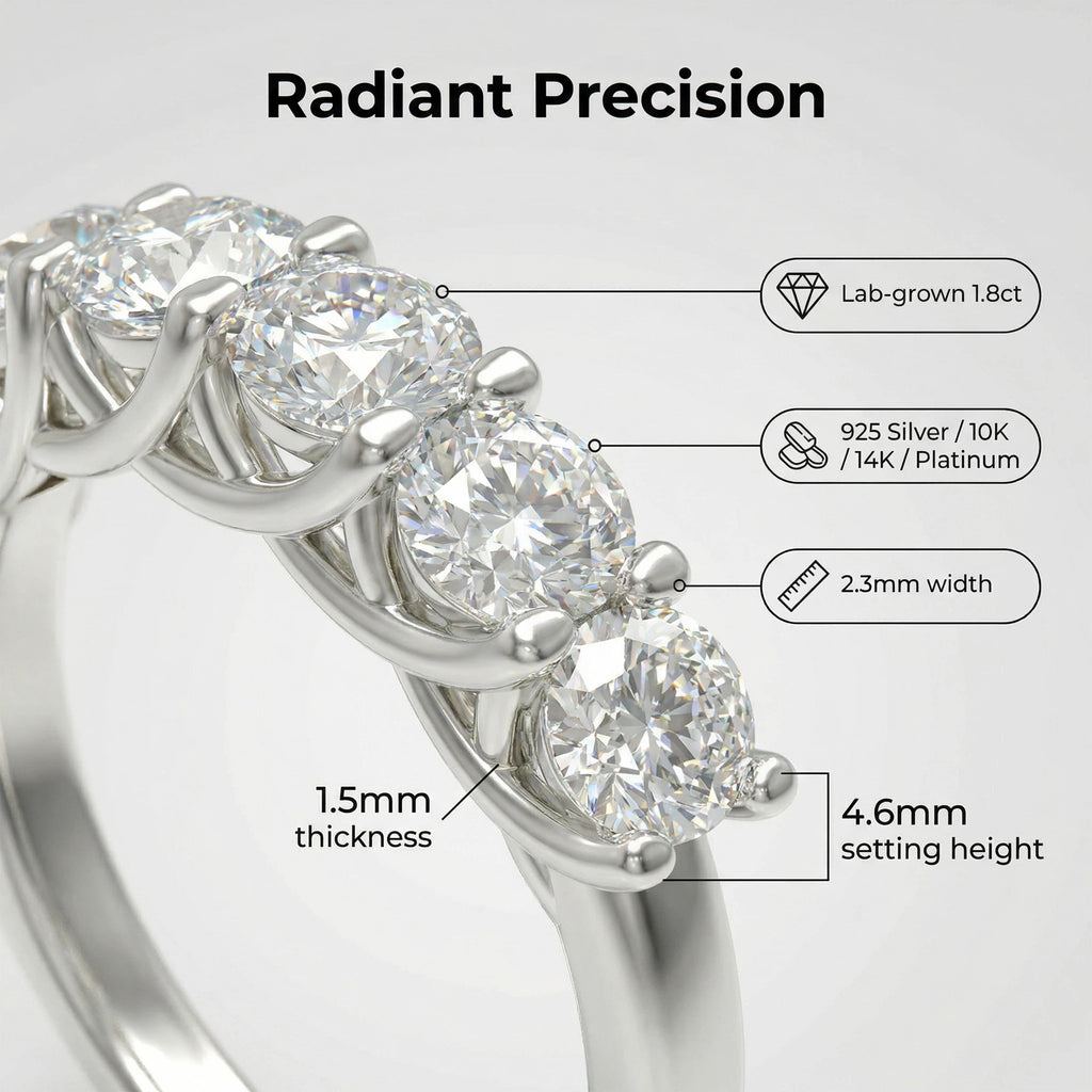 1.80CT Six-Stone Lab-Grown Diamond Ring in White Gold or Platinum