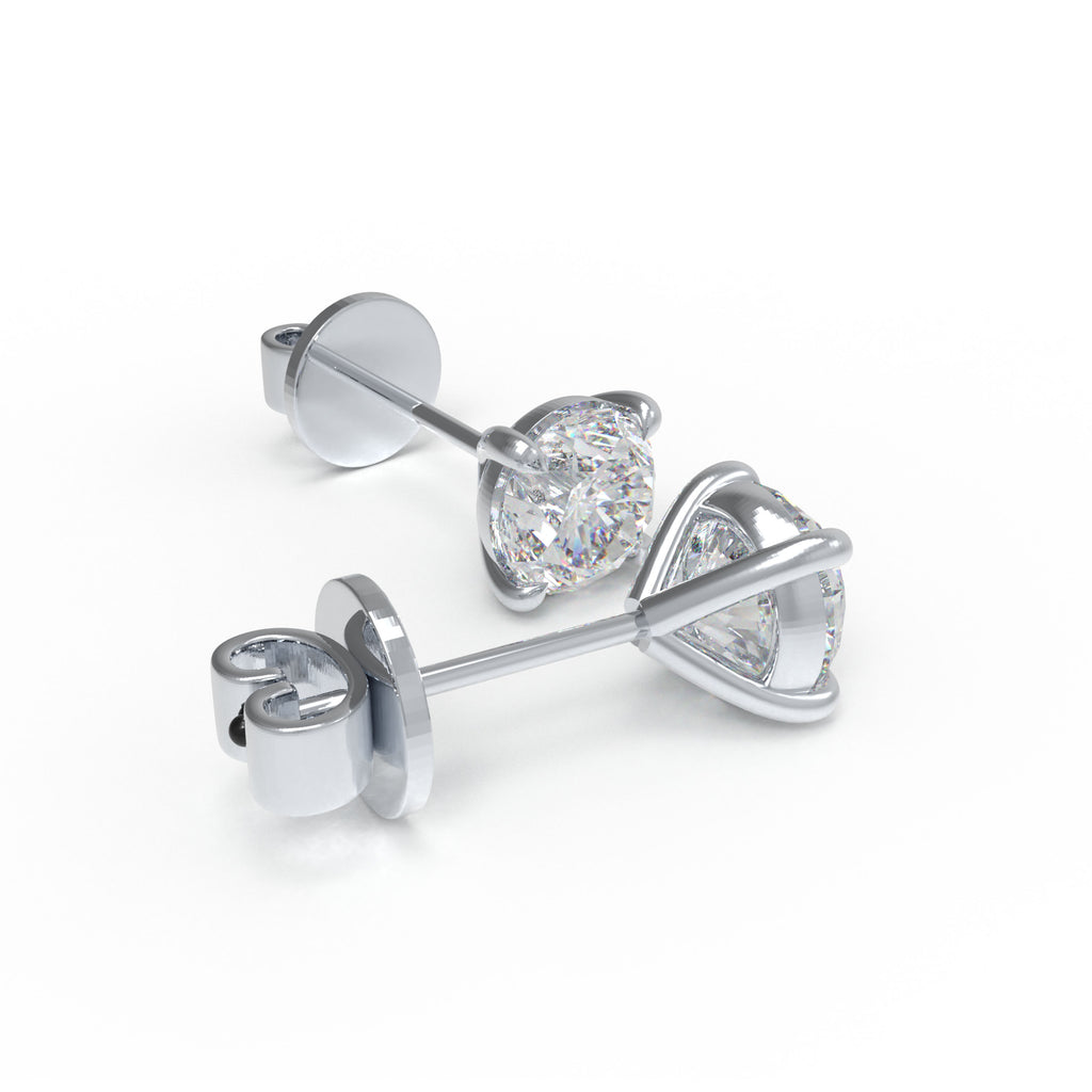 Essential Light Round Moissanite Stud Earrings in Sterling Silver