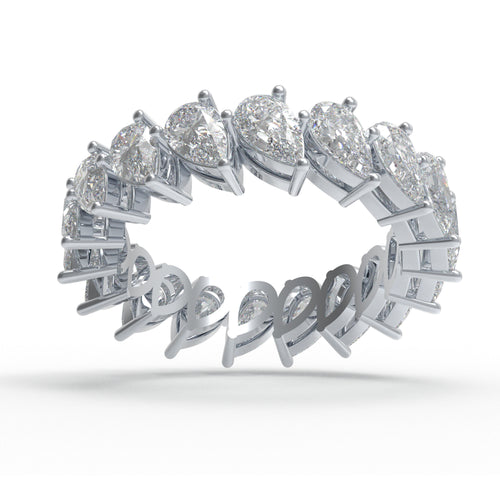 3 CTW Pear-Shaped Lab-Grown Diamond Full Eternity Ring