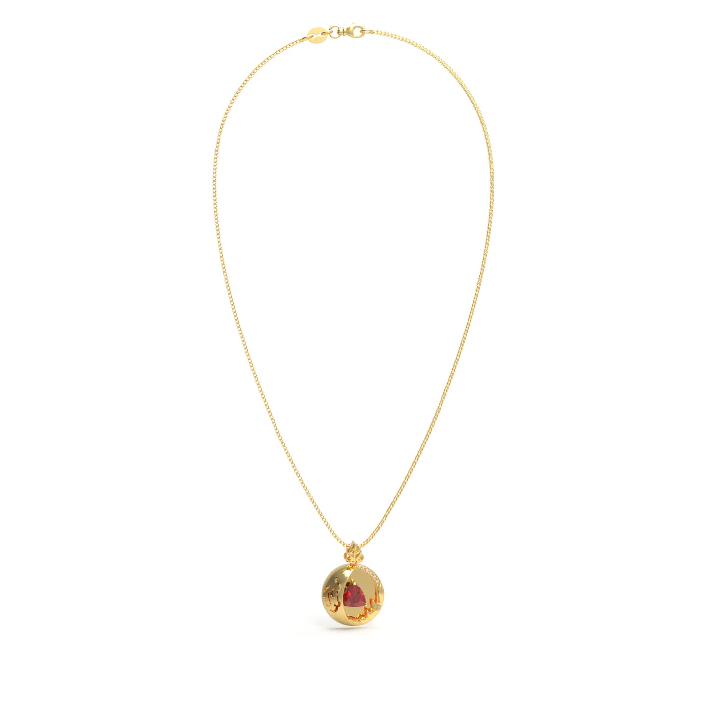 Lab-Grown 1CT Ruby Pendant Necklace with 6 VVS1-VVS2 D-E Color Diamonds, 10K/14K White/Yellow/Rose Gold & Platinum, Ideal Gift for Anniversary/Valentine’s Day/Christmas
