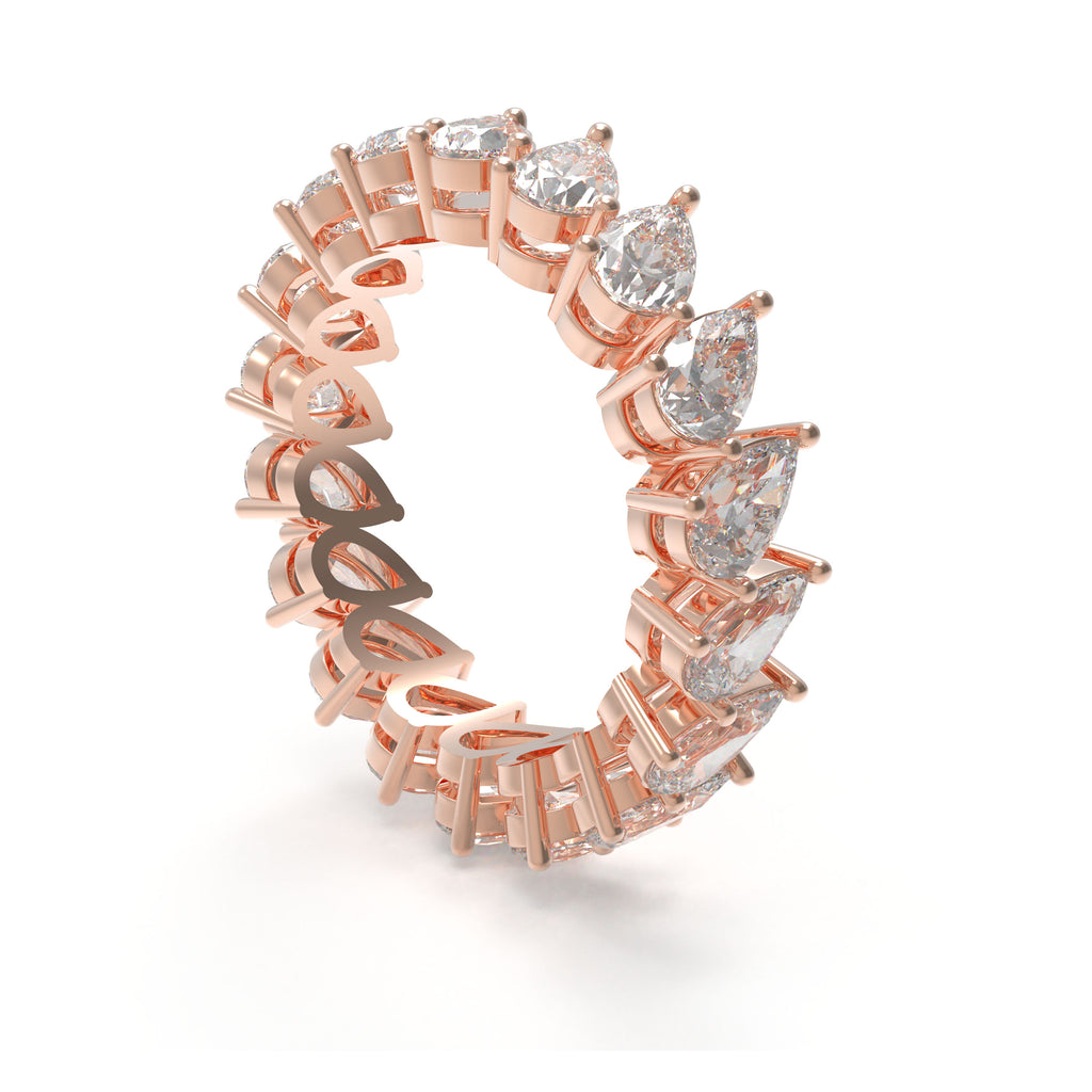 Drops of Eternity 3 CTW Pear Lab-Grown Diamond Full Eternity Band in Rose Gold