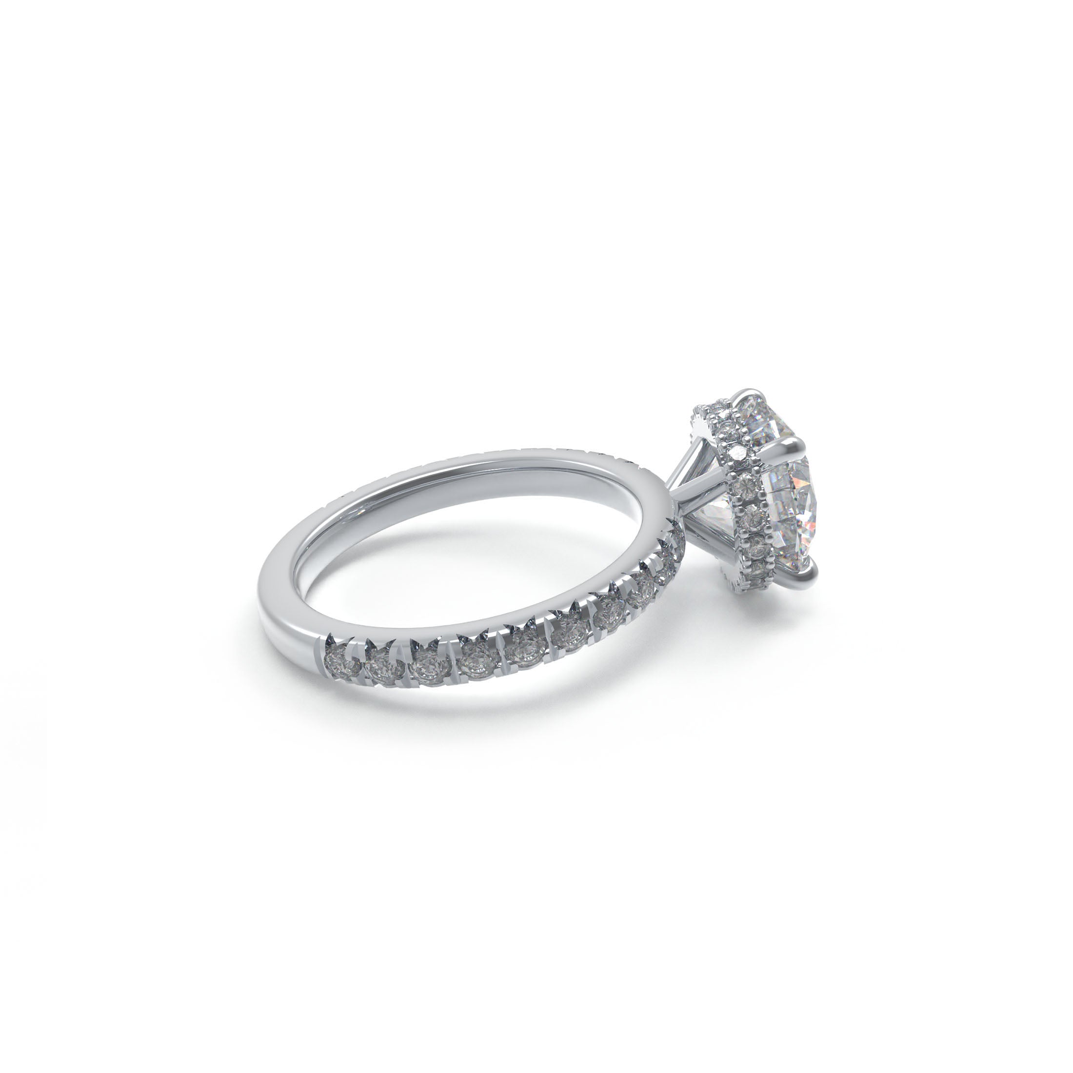 Eternal Crown Platinum Hidden Halo Engagement Ring（D-VVS2）