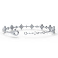 Fortune in Bloom Five-Clover Moissanite Bracelet in Sterling Silver