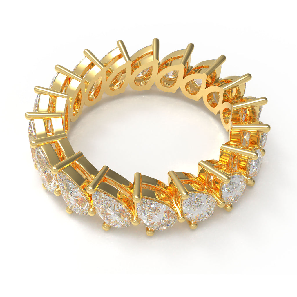 Drops of Eternity 3 CTW Pear Lab-Grown Diamond Full Eternity Band in Yellow Gold