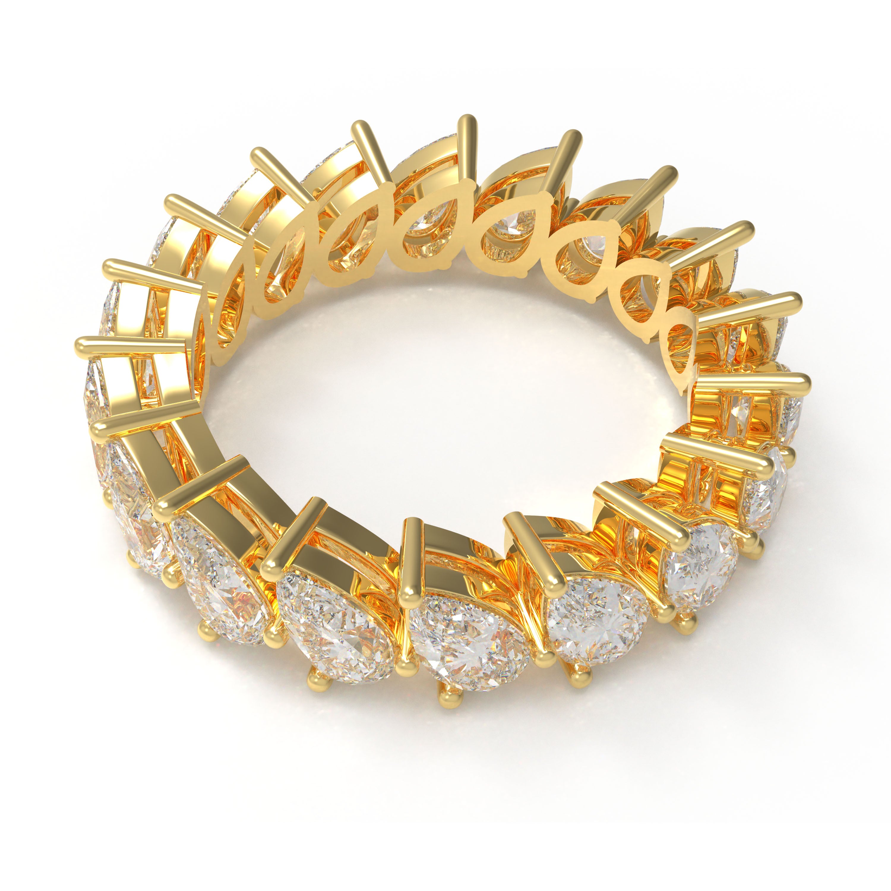 Drops of Eternity 3 CTW Pear Lab-Grown Diamond Full Eternity Band in Yellow Gold