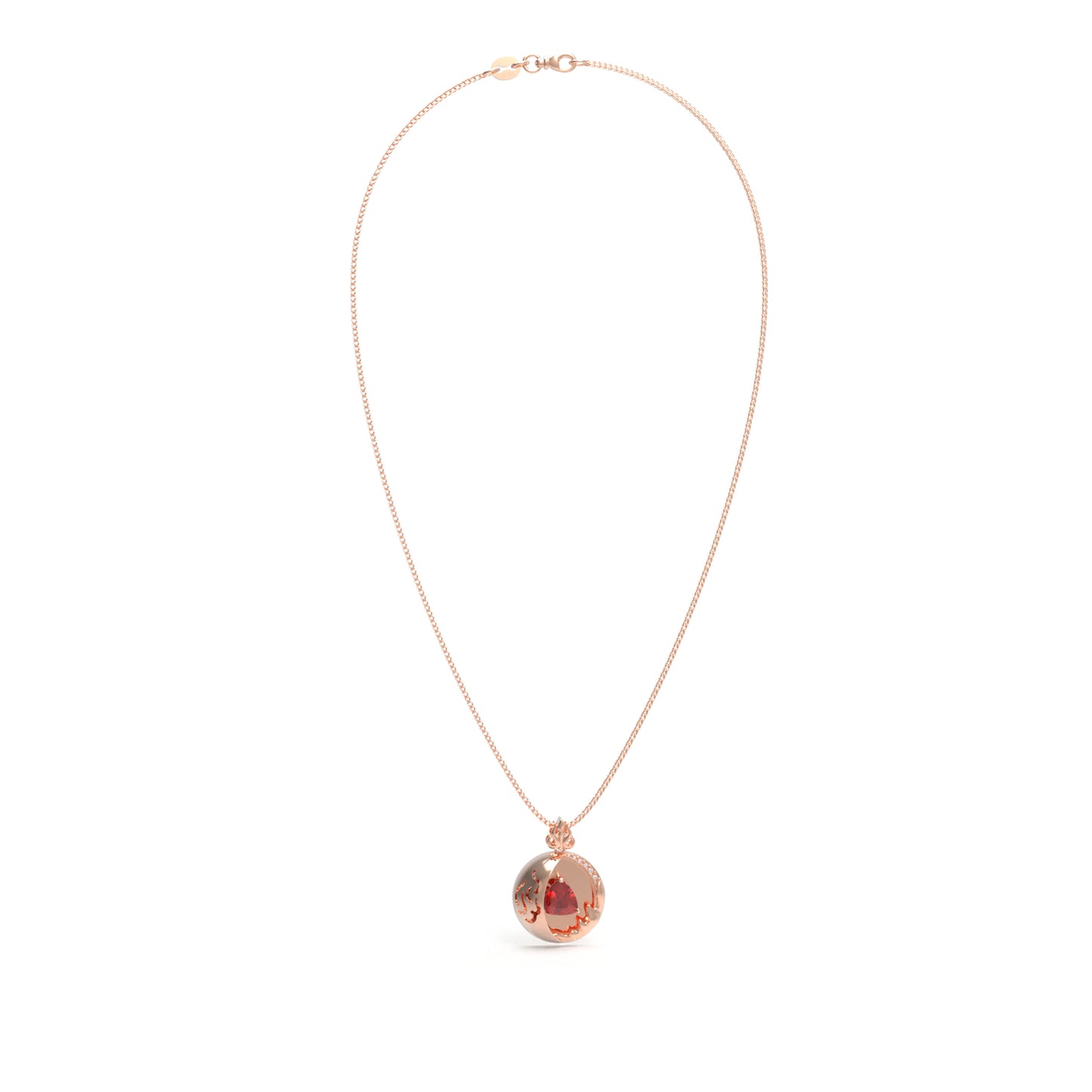 Lab-Grown 1CT Ruby Pendant Necklace with 6 VVS1-VVS2 D-E Color Diamonds, 10K/14K White/Yellow/Rose Gold & Platinum, Ideal Gift for Anniversary/Valentine’s Day/Christmas
