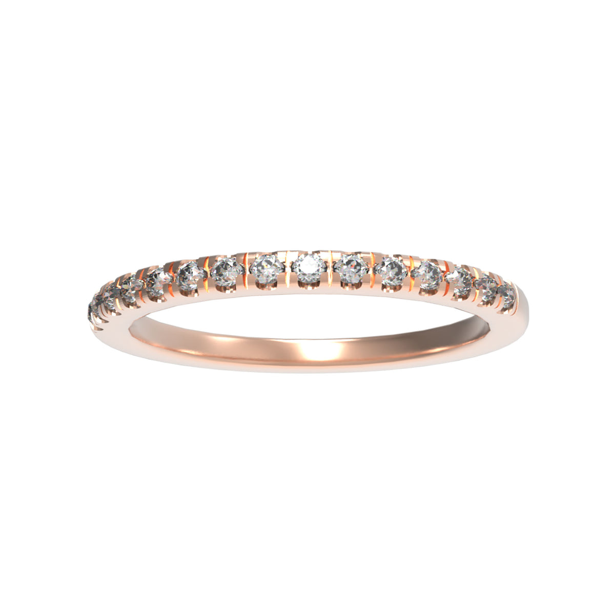ELVORIQUE Éternelle Rose Gold Lab-Grown Diamond Half Eternity Band
