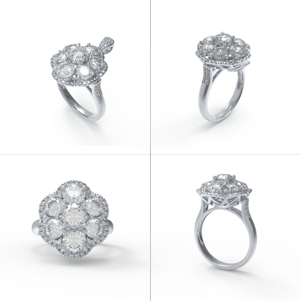 Frost Bloom Lab-Grown Diamond Convertible Ring & Pendant Set