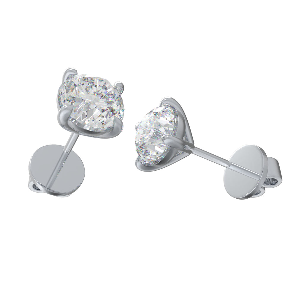 Essential Light Round Moissanite Stud Earrings in Sterling Silver