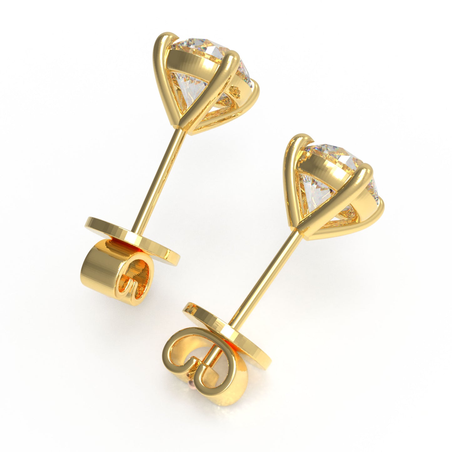 Lab-Grown Diamond Stud Earrings for Women, 0.5ct/1ct D-E VVS1-VVS2, 10K/14K Yellow Gold, Gift for Her