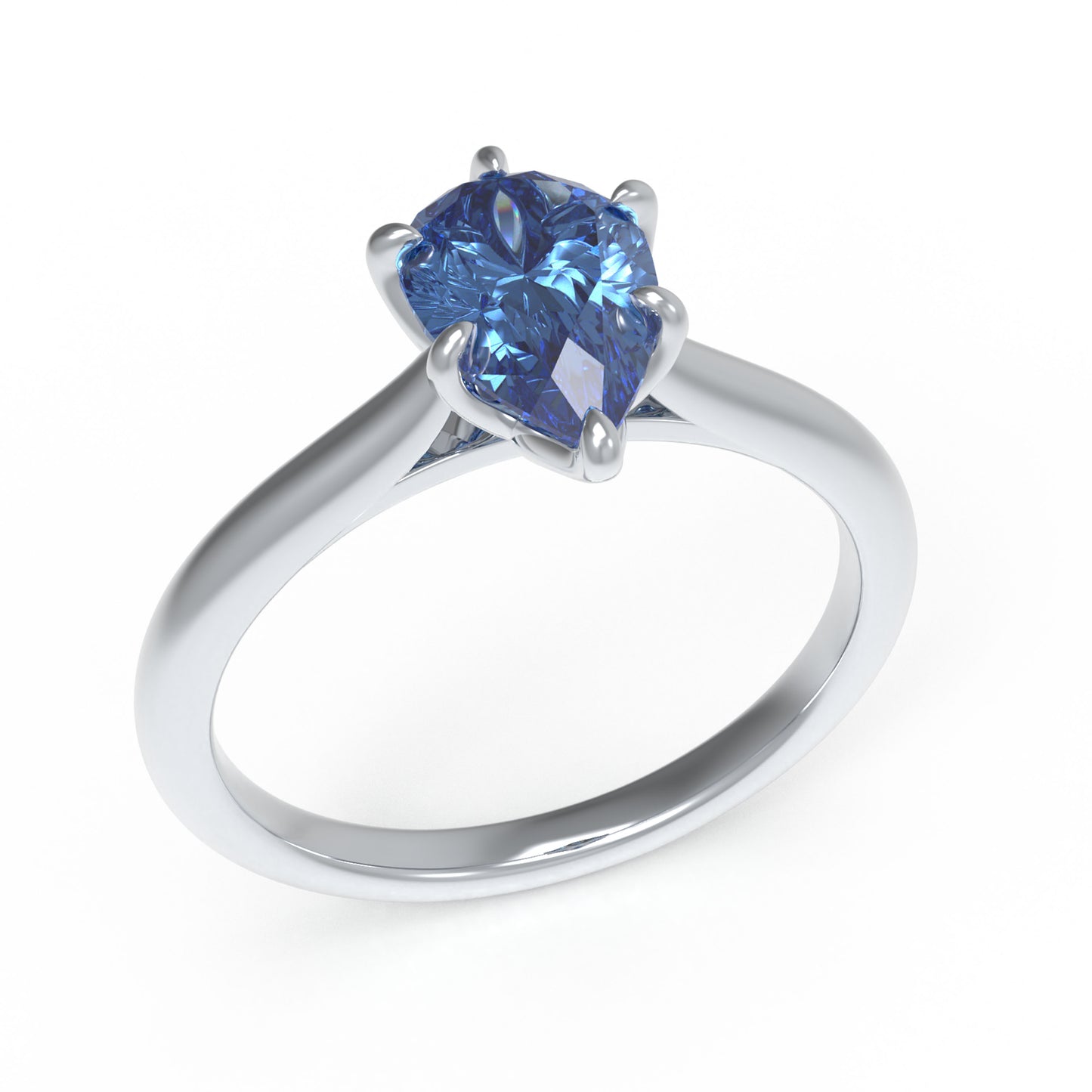 2ct Lab-Grown Lab-grown sapphire Gemstone Ring 10K/14K White Gold & 950 Platinum | Anniversary Engagement Wedding Gift
