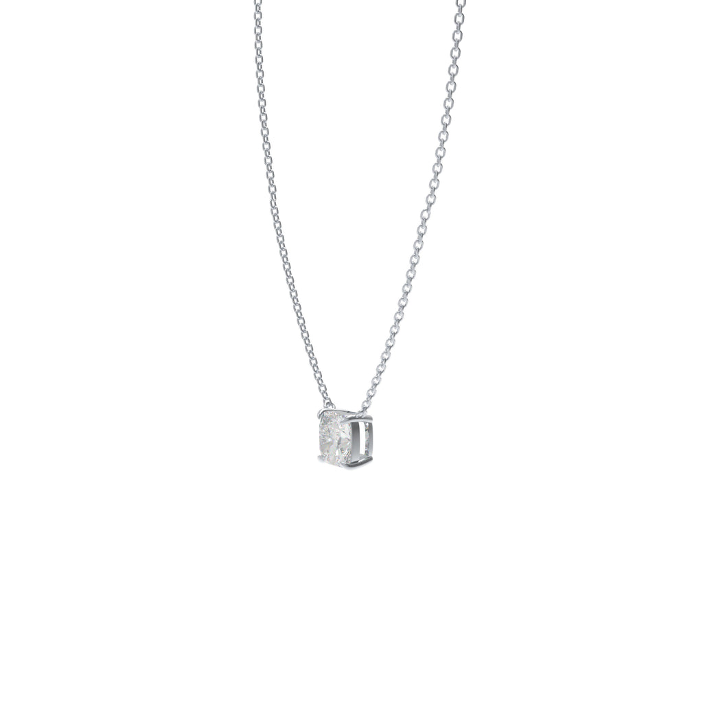 Handmade 925 Sterling Silver Cushion Cut Moissanite Pendant Necklace, Perfect Gift for Holidays and Daily Wear