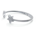 Polar Twin Stars 128-Diamond Open Cuff Bracelet in White Gold or Platinum