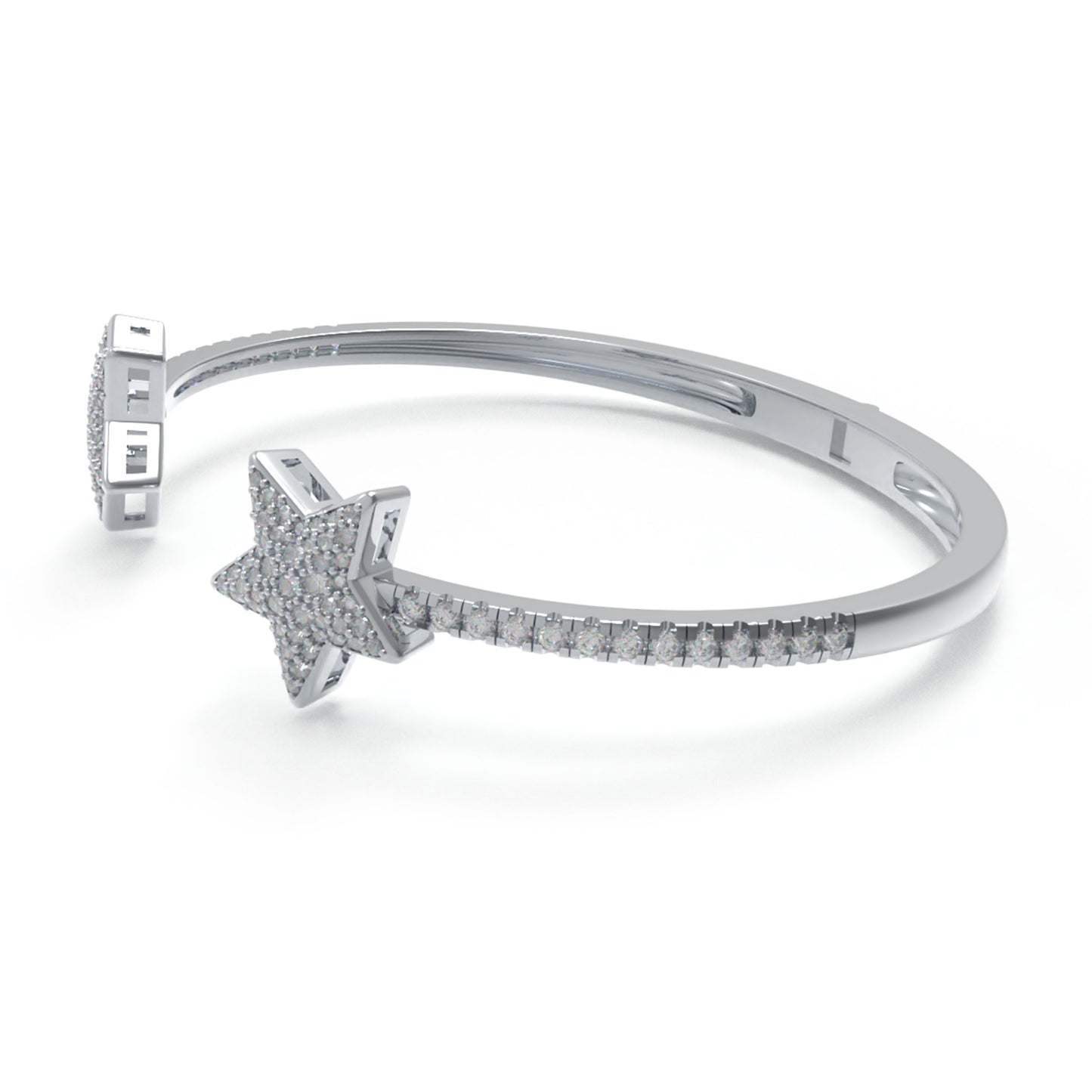 10K/14K White Gold Or 950 Platinum 5-Star Bracelet with 128 Lab-Grown Diamonds (VVS1-VVS2, D-E) | Stackable Fine Jewelry Gift for Women, Anniversary, Mother's Day, Christmas