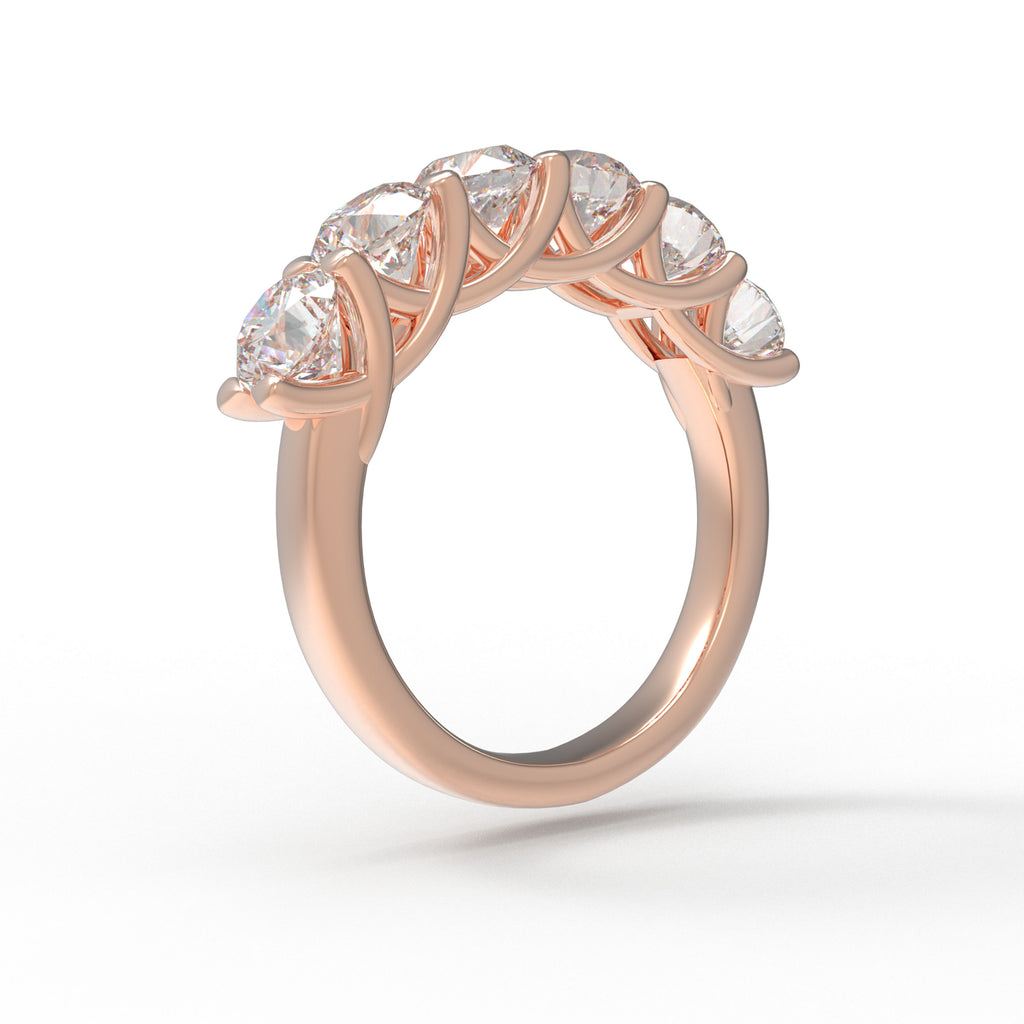 1.80CT Six-Stone Lab-Grown Diamond Anniversary Ring in 10K or 14K Rose Gold