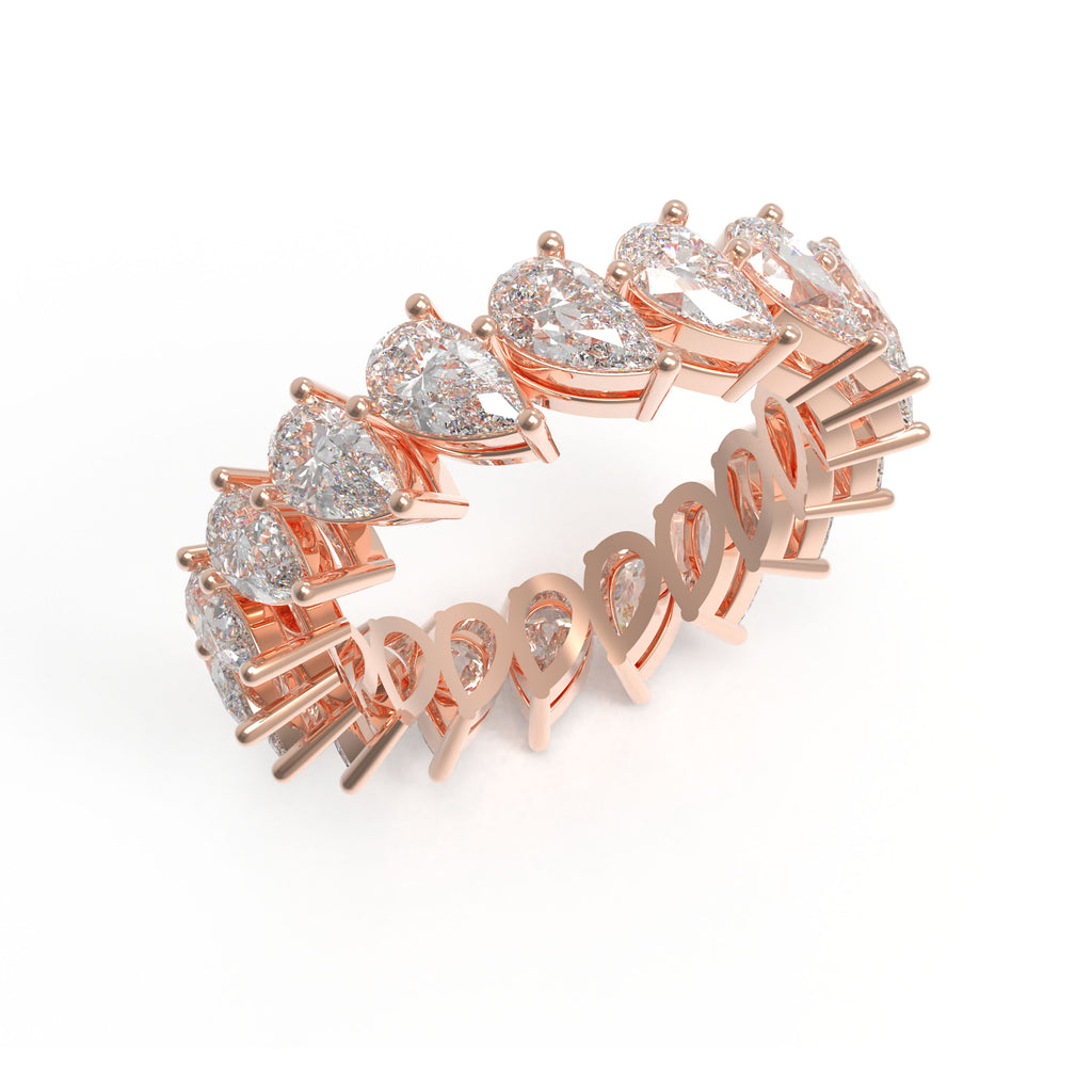 Drops of Eternity 3 CTW Pear Lab-Grown Diamond Full Eternity Band in Rose Gold