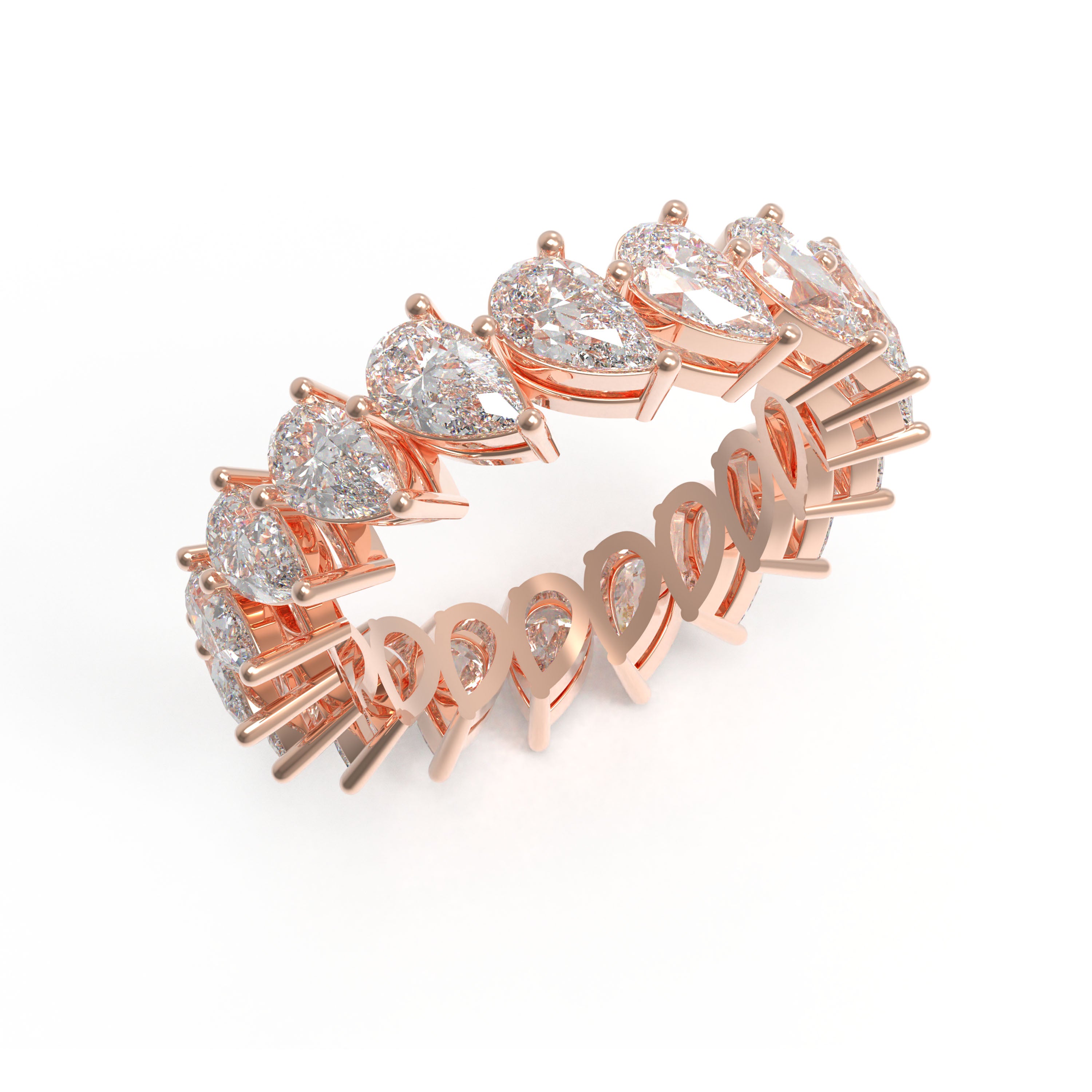 Drops of Eternity 3 CTW Pear Lab-Grown Diamond Full Eternity Band in Rose Gold