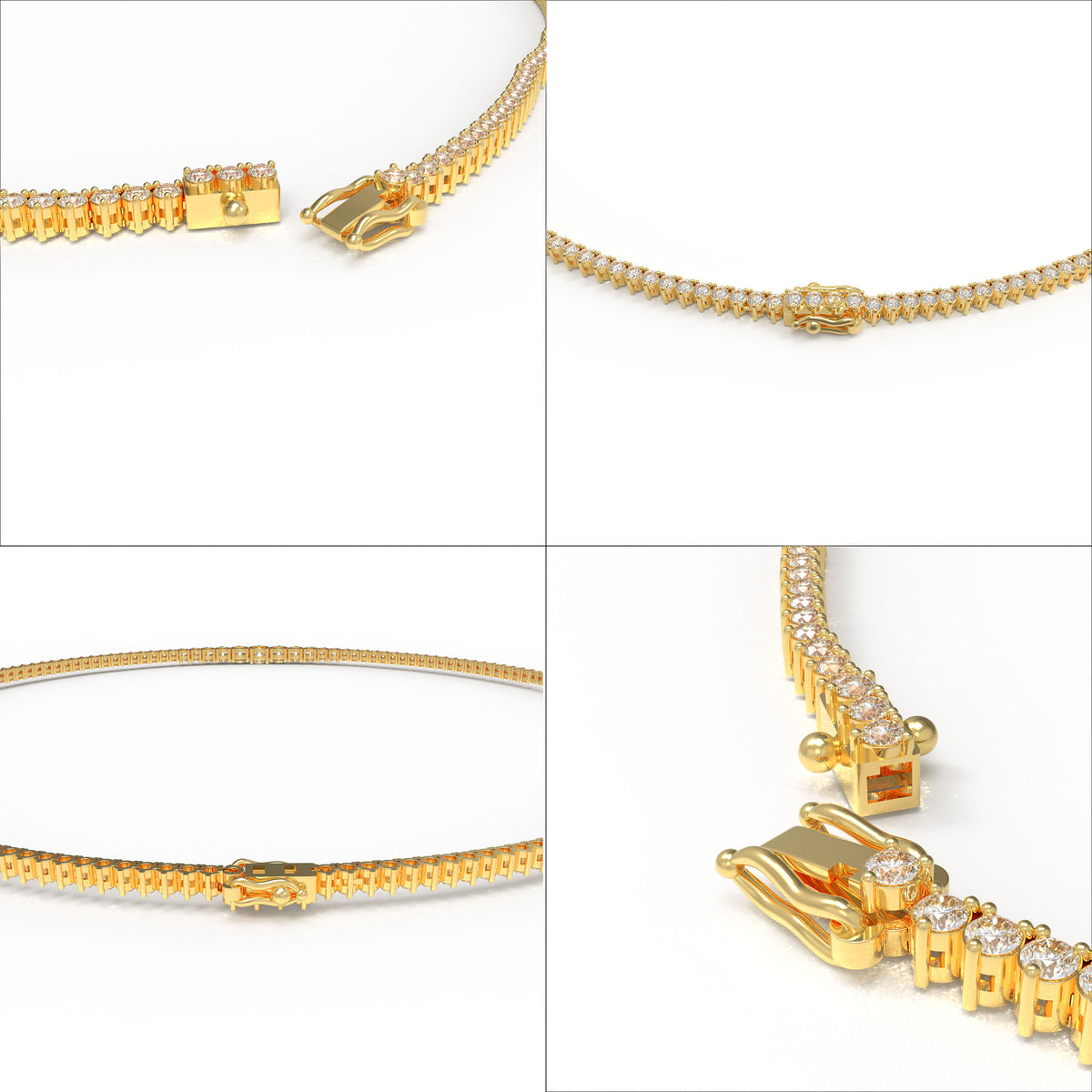 8CT/10CT Graduated Lab-Grown Diamond Tennis Necklace in 10K/14K Yellow Gold – 16 Inch