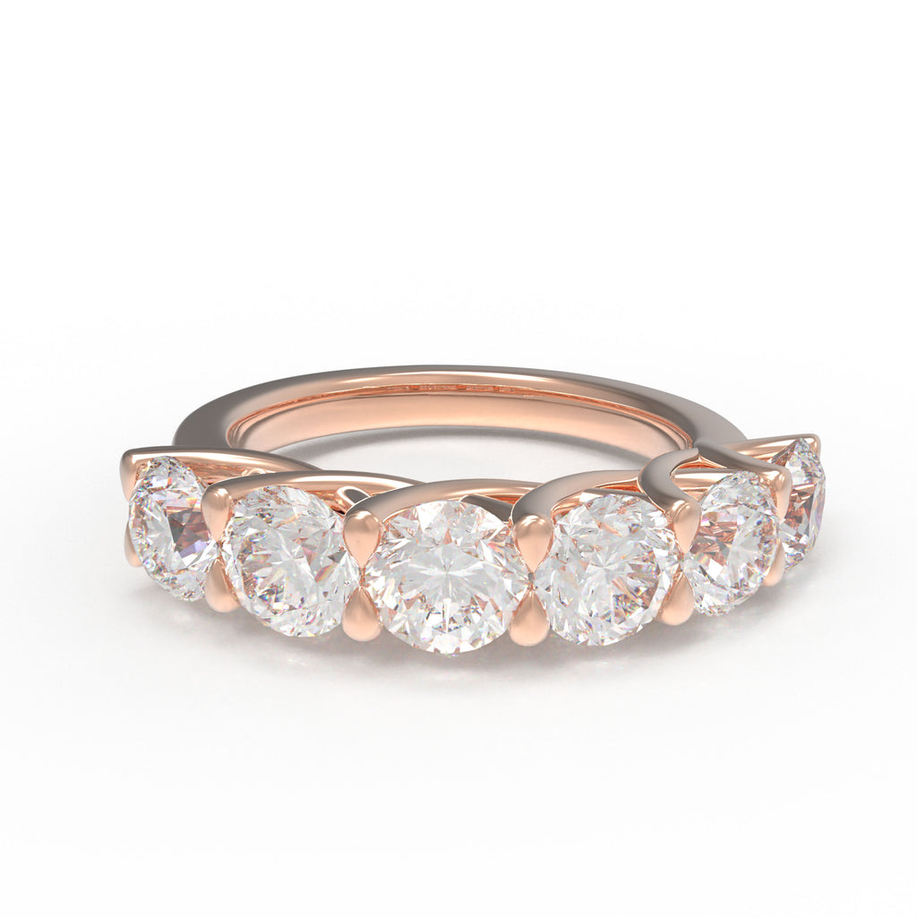 1.80CT Six-Stone Lab-Grown Diamond Anniversary Ring in 10K or 14K Rose Gold