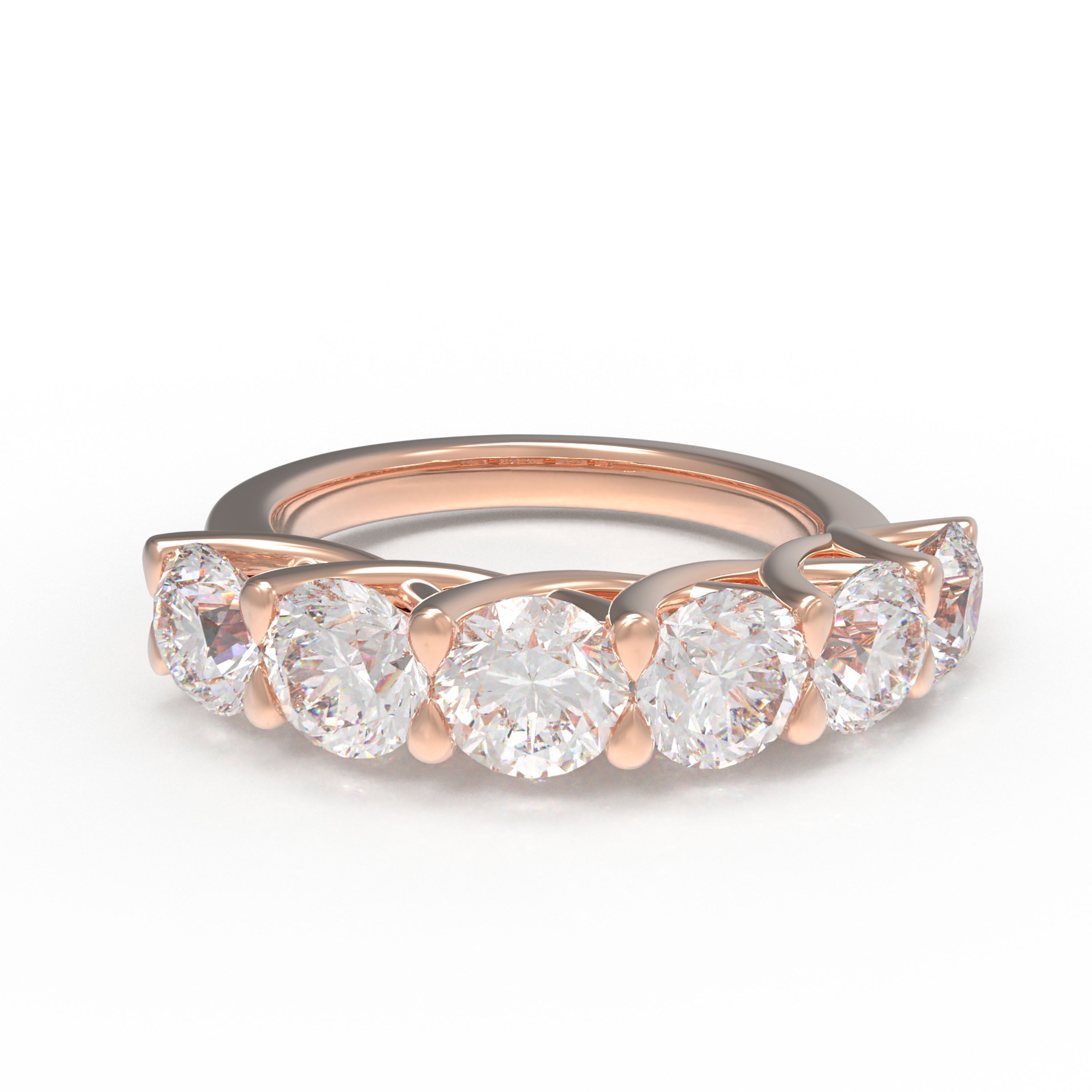 1.80CT Six-Stone Lab-Grown Diamond Anniversary Ring in 10K or 14K Rose Gold