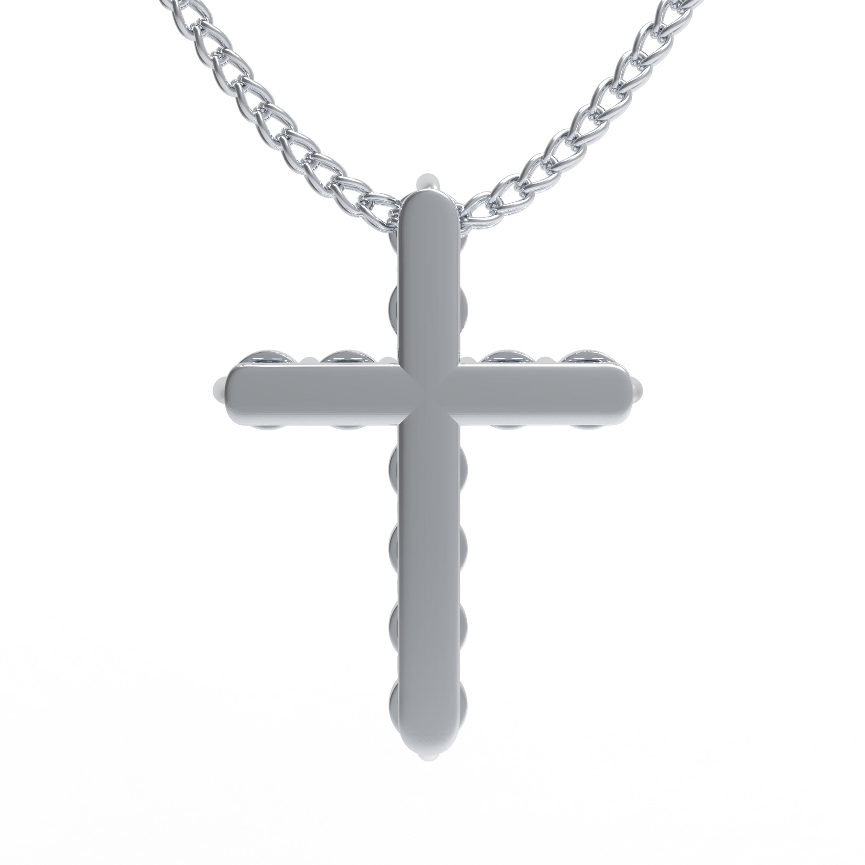 925 Sterling Silver Cross Pendant Necklace with 0.7ct Moissanite, 11 Stones of 3mm Diameter, Perfect Gift for Women, Girlfriend, Wife, Mom on Birthday, Anniversary, Mother's Day