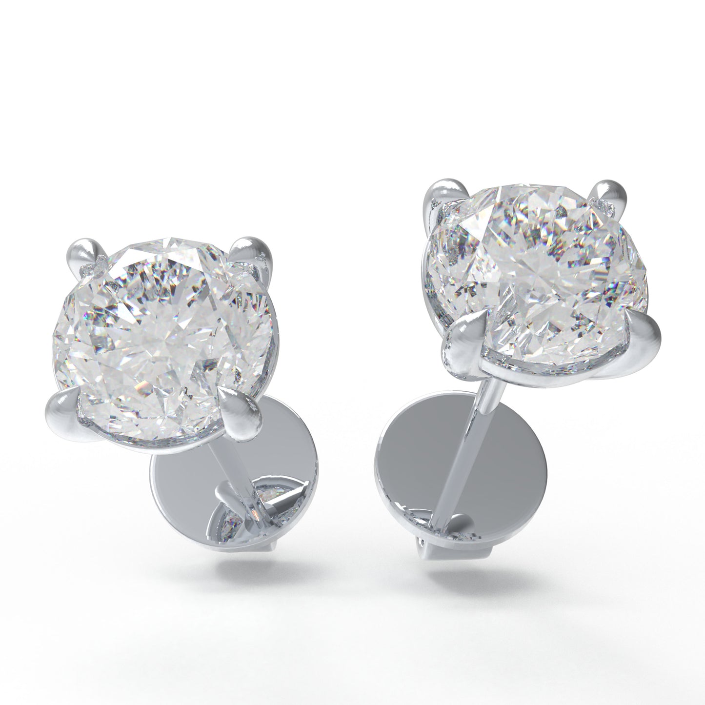 Lab-Grown Diamond Stud Earrings for Women, 0.5ct/1ct D-E VVS1-VVS2, 10K/14K White Gold & Platinum 950, Gift for Her