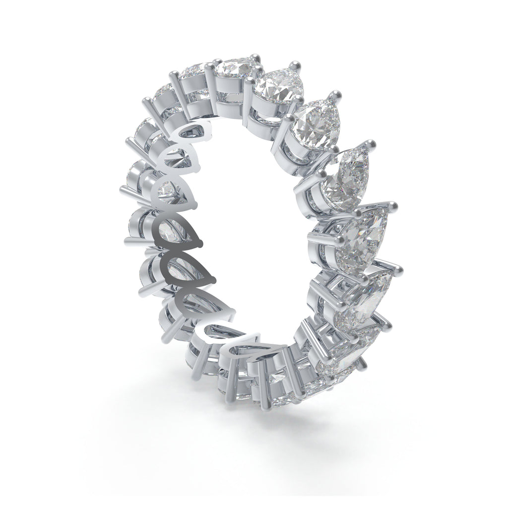 3 CTW Pear-Shaped Lab-Grown Diamond Full Eternity Ring