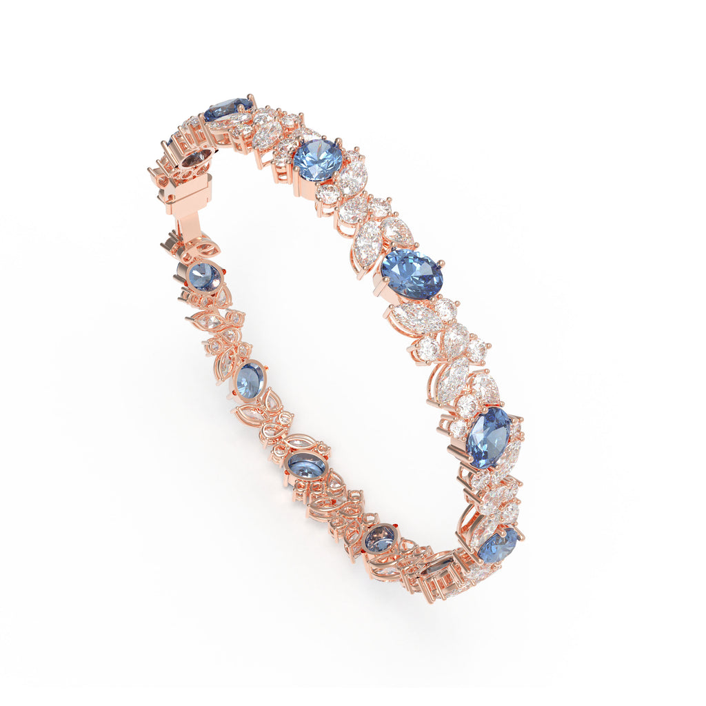 ELVORIQUE Eternelle Rose Gold Lab-Grown Sapphire and Diamond Bracelet
