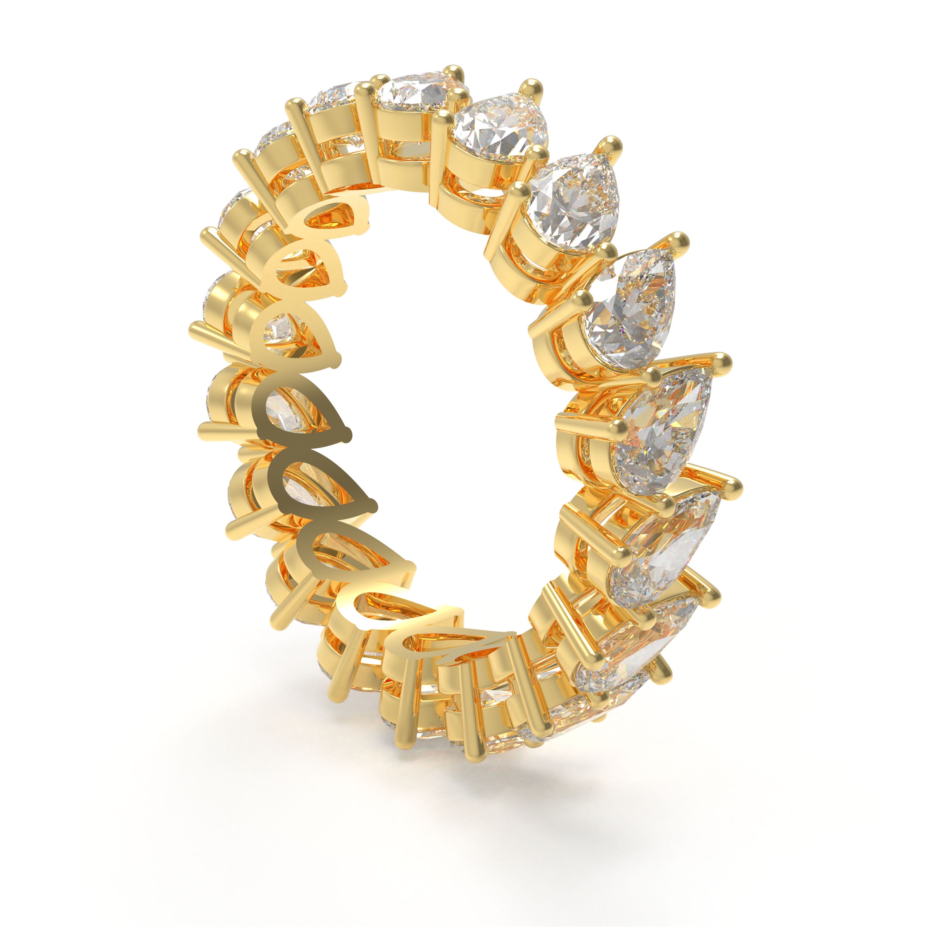 Drops of Eternity 3 CTW Pear Lab-Grown Diamond Full Eternity Band in Yellow Gold
