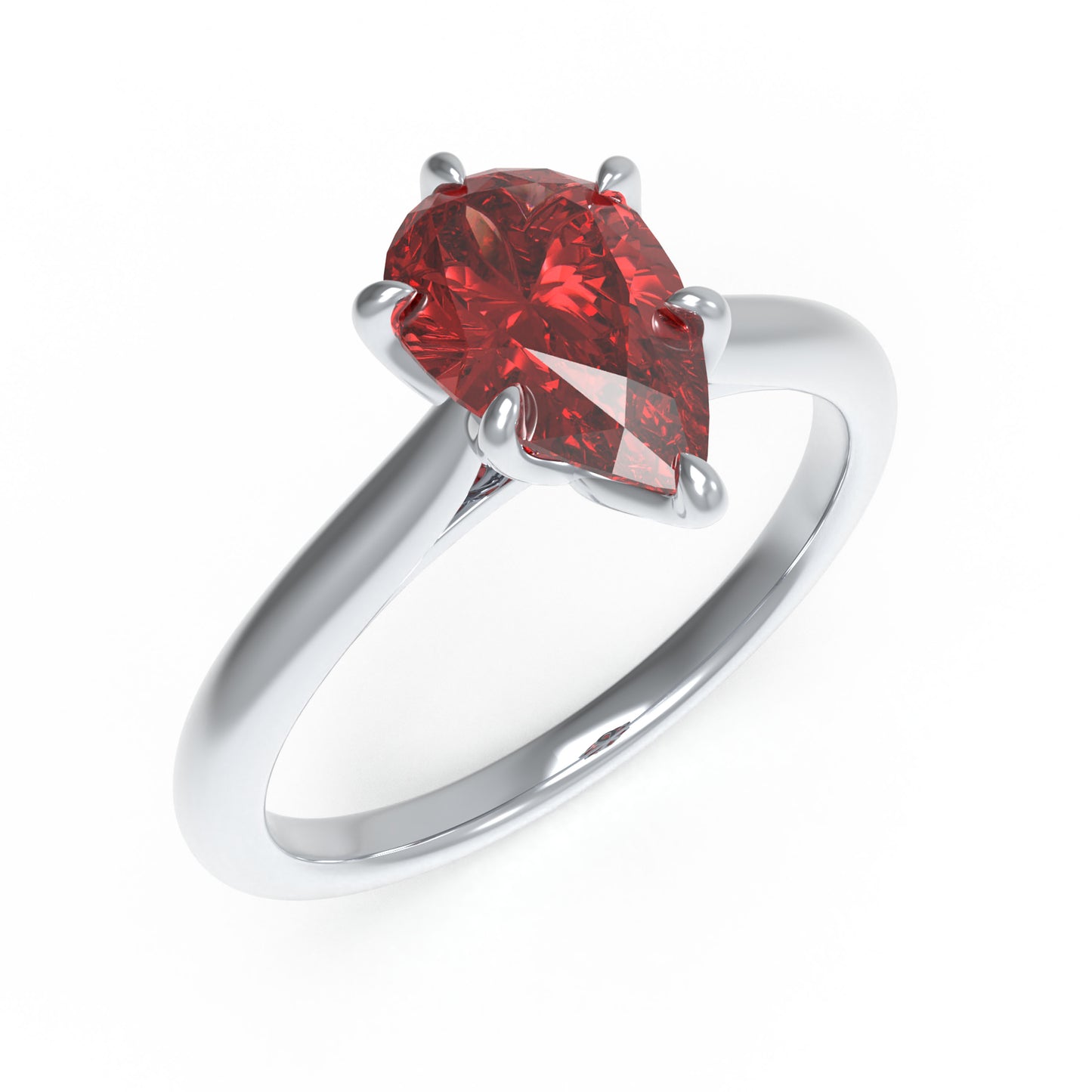 2ct Lab-grown ruby Gemstone Ring 10K/14K White Gold & 950 Platinum | Anniversary Engagement Wedding Gift