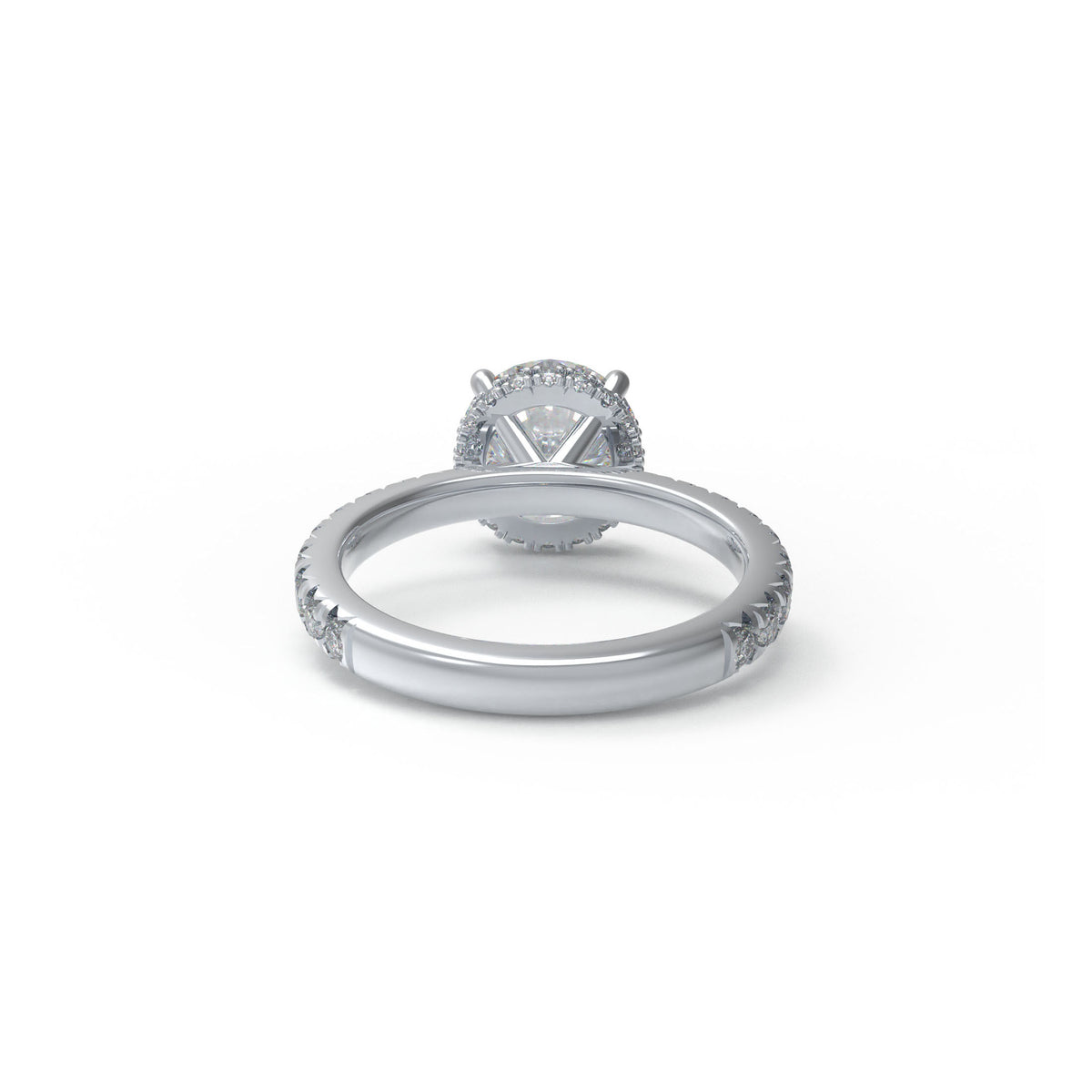 Handmade Round Lab-Grown Diamond Pavé Engagement Ring – 1CT/2CT/3CT
